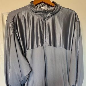 Mens AdidasTrack Jacket, Big and Tall, 100% Polyester, Size: XL, Color: Silver